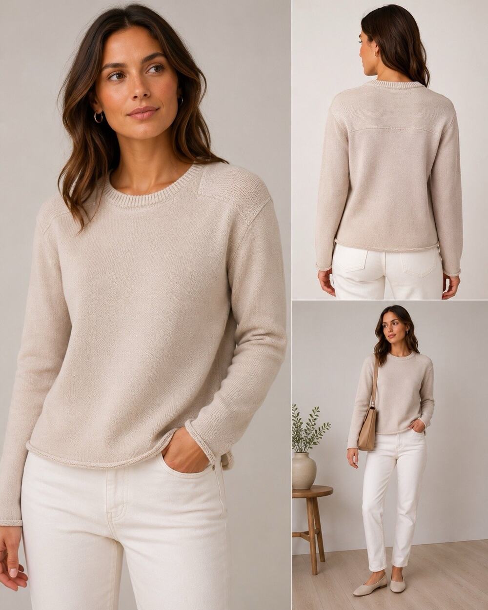 Club Monaco Women’s Crewneck Knit Sweater Size Small Minimalist Long Sleeve